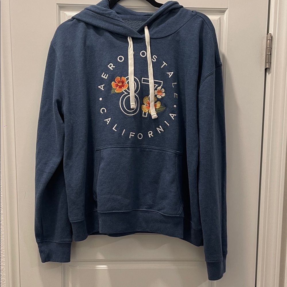 Aeropostale Blue Hoodie with Floral Design